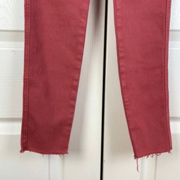 Free People Raw Hems High Rise Skinny Jeans Red 24 - Picture 4 of 10